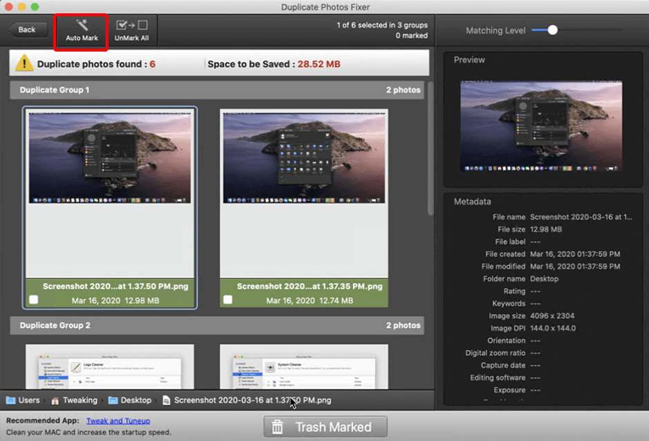 Manually remove the duplicate photos on Mac.