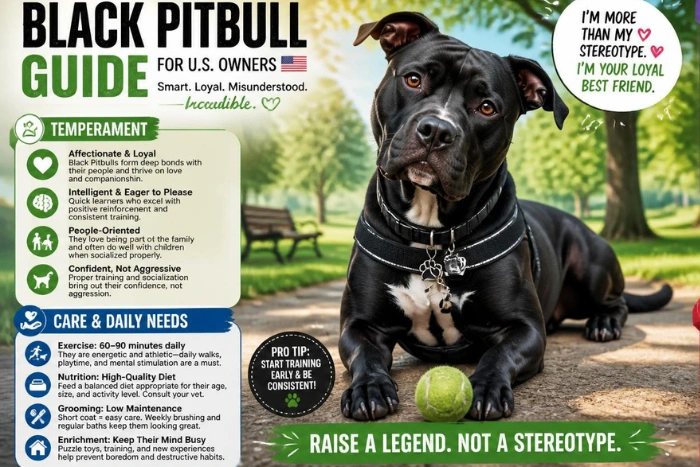 Black Pitbull Guide for U.S. Owners: Temperament, Care, Health, and Myths