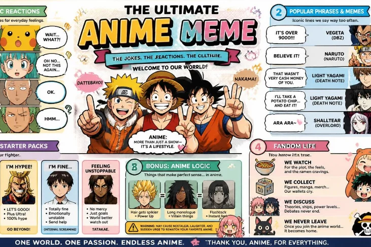 Anime Meme Guide: 15 Classic Jokes, Reactions, and References Fans Still Love